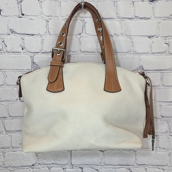 Dooney & Bourke Cream and Tan Shoulder Bag - Picture 2 of 15